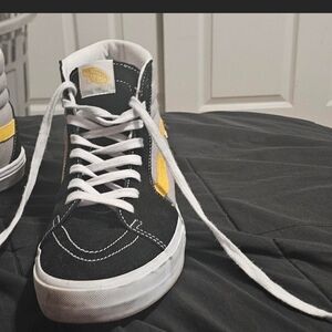 Black and Yellow High-Top Vans